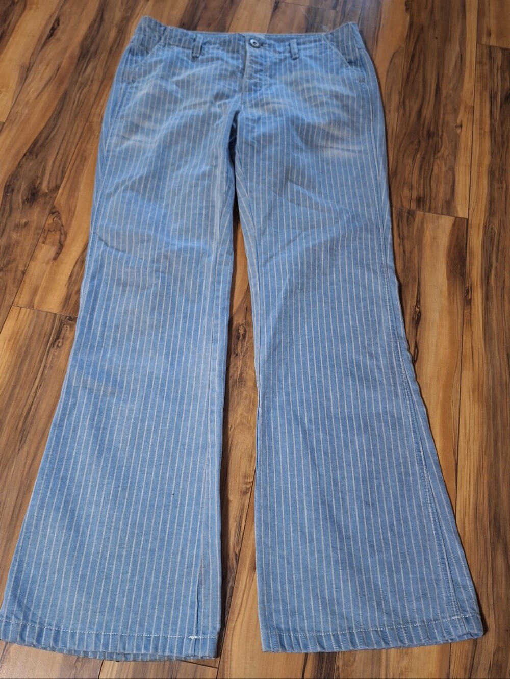 Free People Railroad Stripe Flare Jeans Cotton 2010s 32x32